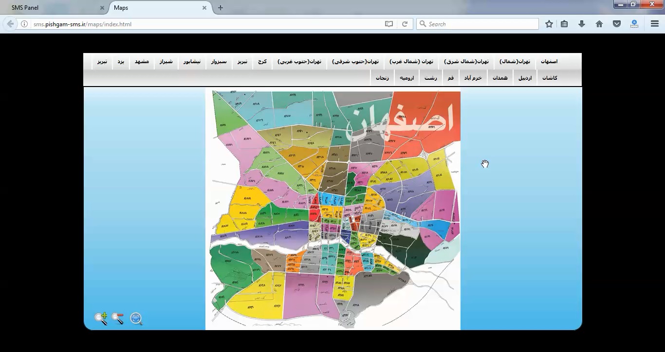 نقشه کد پستی ایران